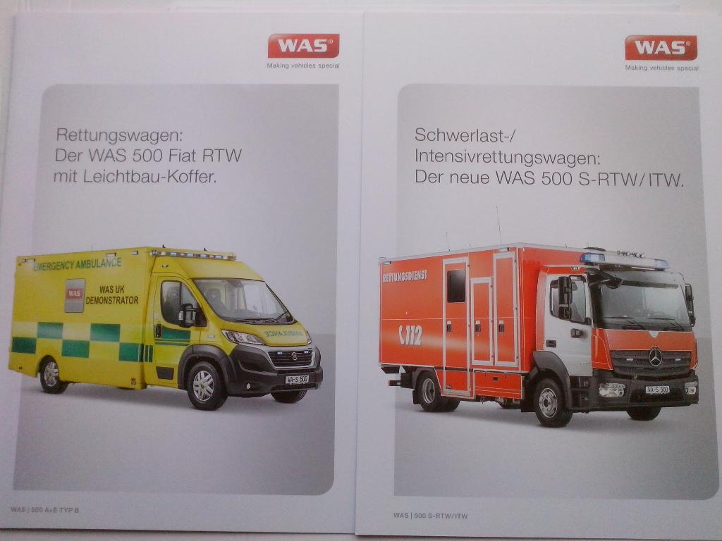 6x MAN Fiat Renault WAS AMZ EMS Ambulance brochures folders, Ophalen of Verzenden, Zo goed als nieuw, Renault