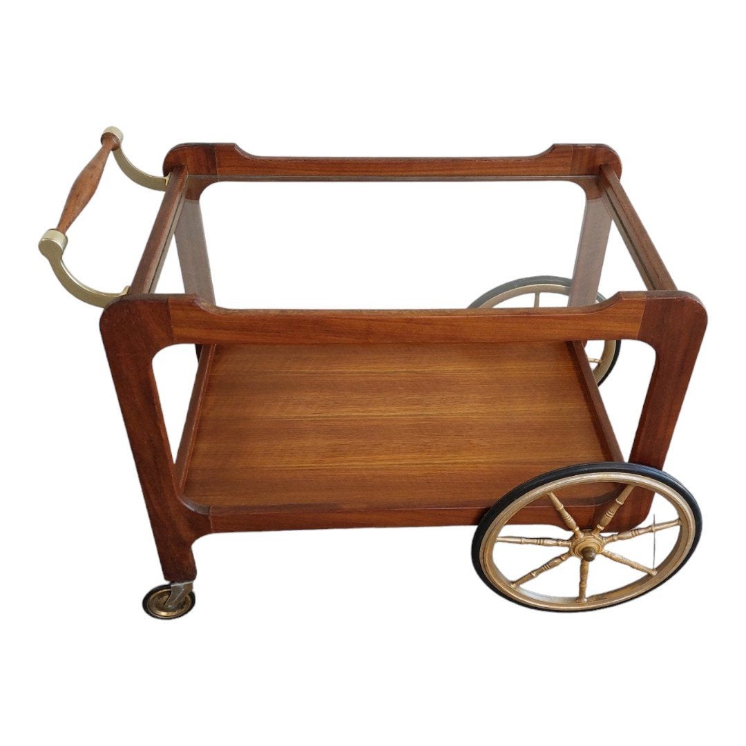 Vintage houten Hohnert trolley, bijzettafel, Ophalen, Gebruikt, Onbekend, Onbekend