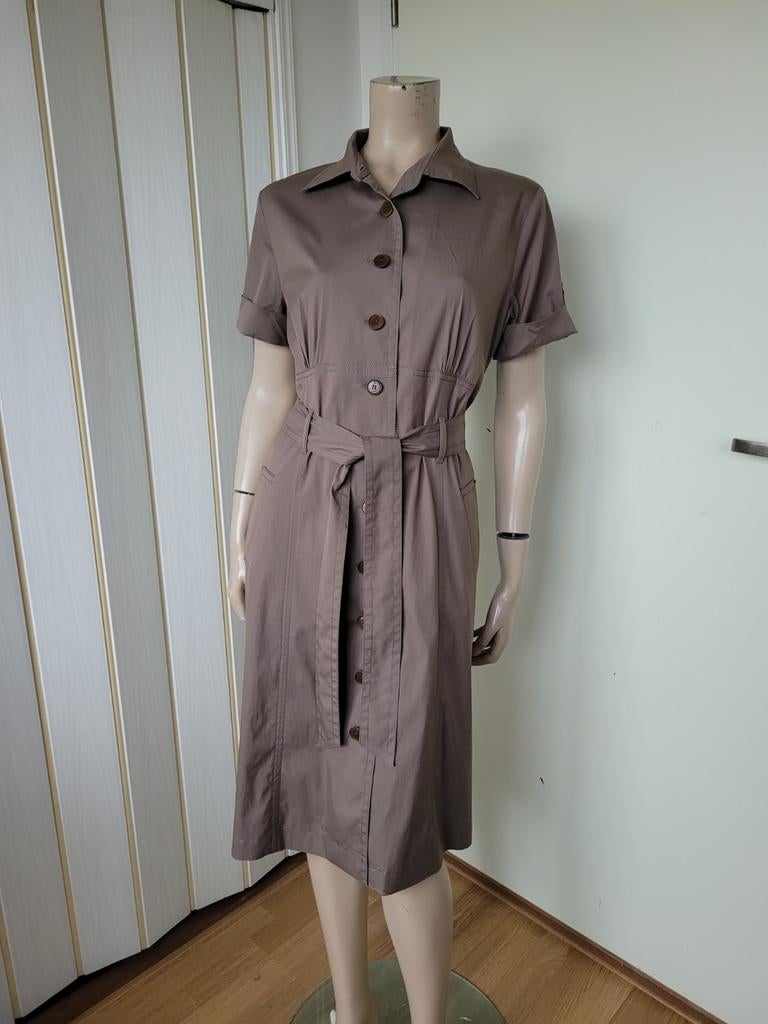 Bogner blousejurk zomer jurk bruin katoen maat 40/L, Ophalen of Verzenden