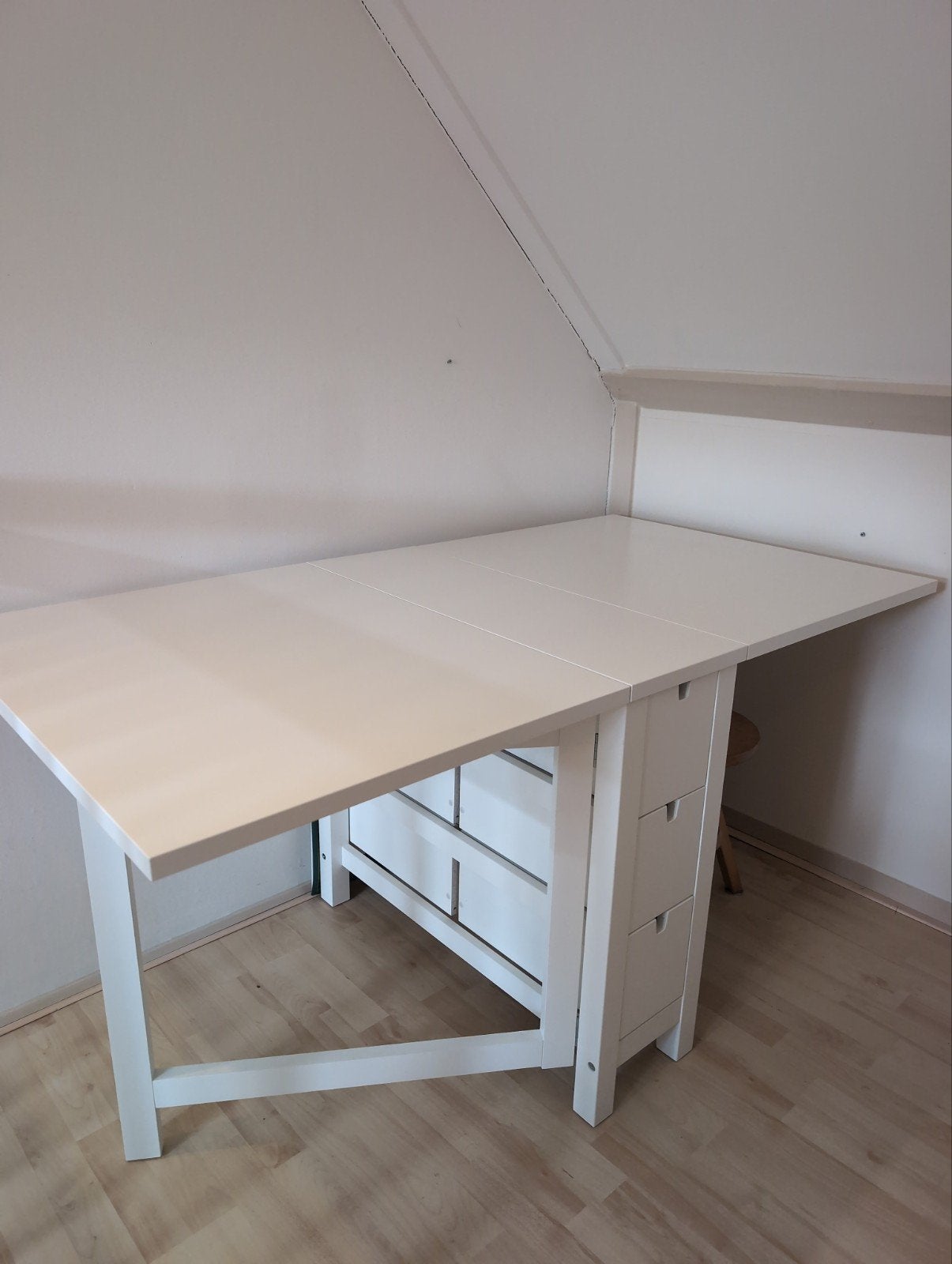 Ikea Norden klaptafel wit, 100 tot 150 cm, Modern, Scandinavisch, Zo goed als nieuw, Vier personen