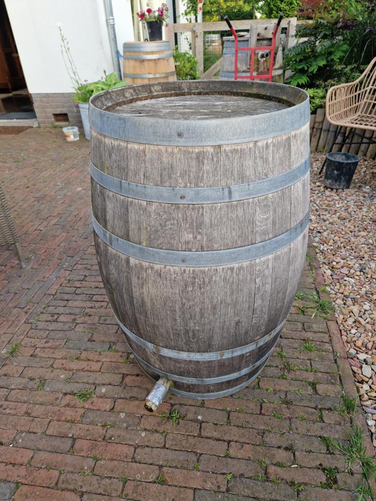 Eikenhouten regenton, Tuin en Terras, Regentonnen, 150 liter of meer, Ophalen, Gebruikt, Hout