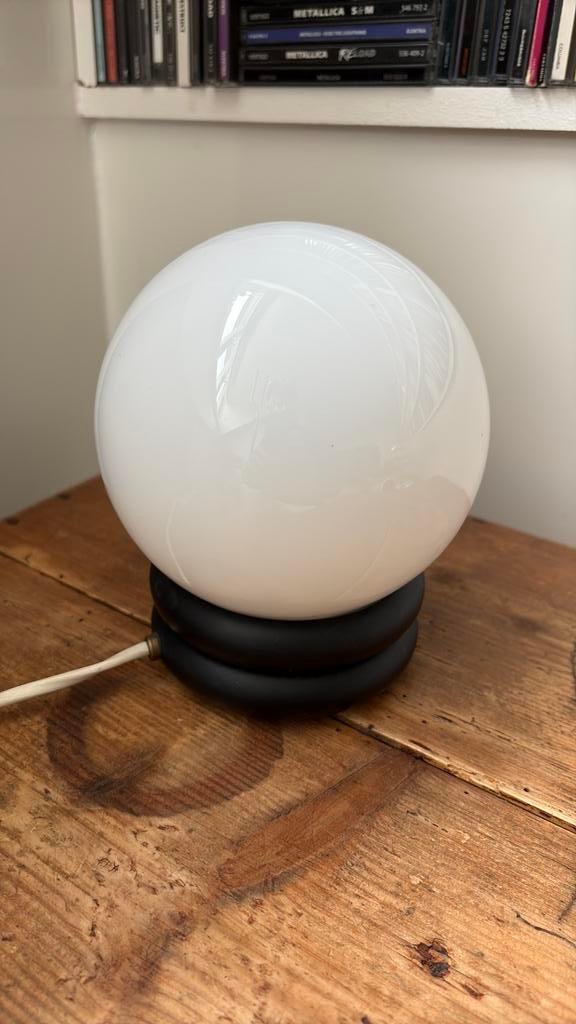 Vintage retro tafellamp bollamp, Huis en Inrichting, Lampen | Tafellampen, Ophalen of Verzenden, Zo goed als nieuw, Minder dan 50 cm