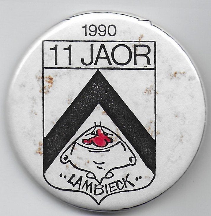 Button De Lambieck Weert 11 jaor 1990, Ophalen of Verzenden, Gebruikt, Overige onderwerpen, Button