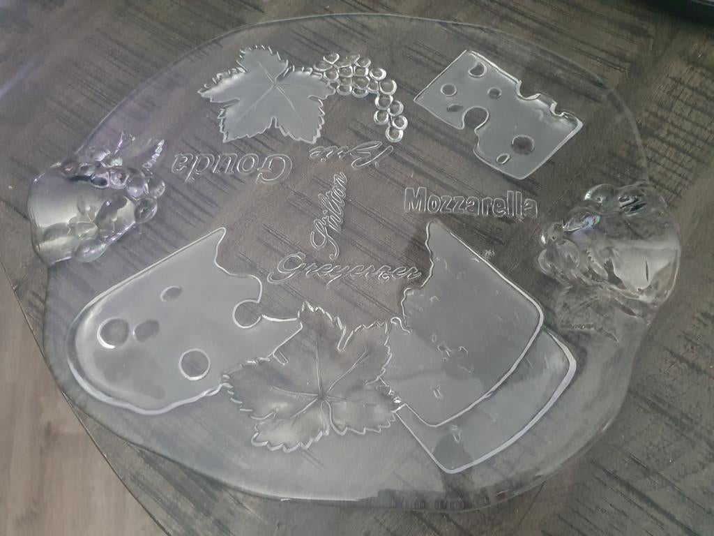Te koop glazen tapas bord, Ophalen of Verzenden, Glas, Overige stijlen, Bord(en)