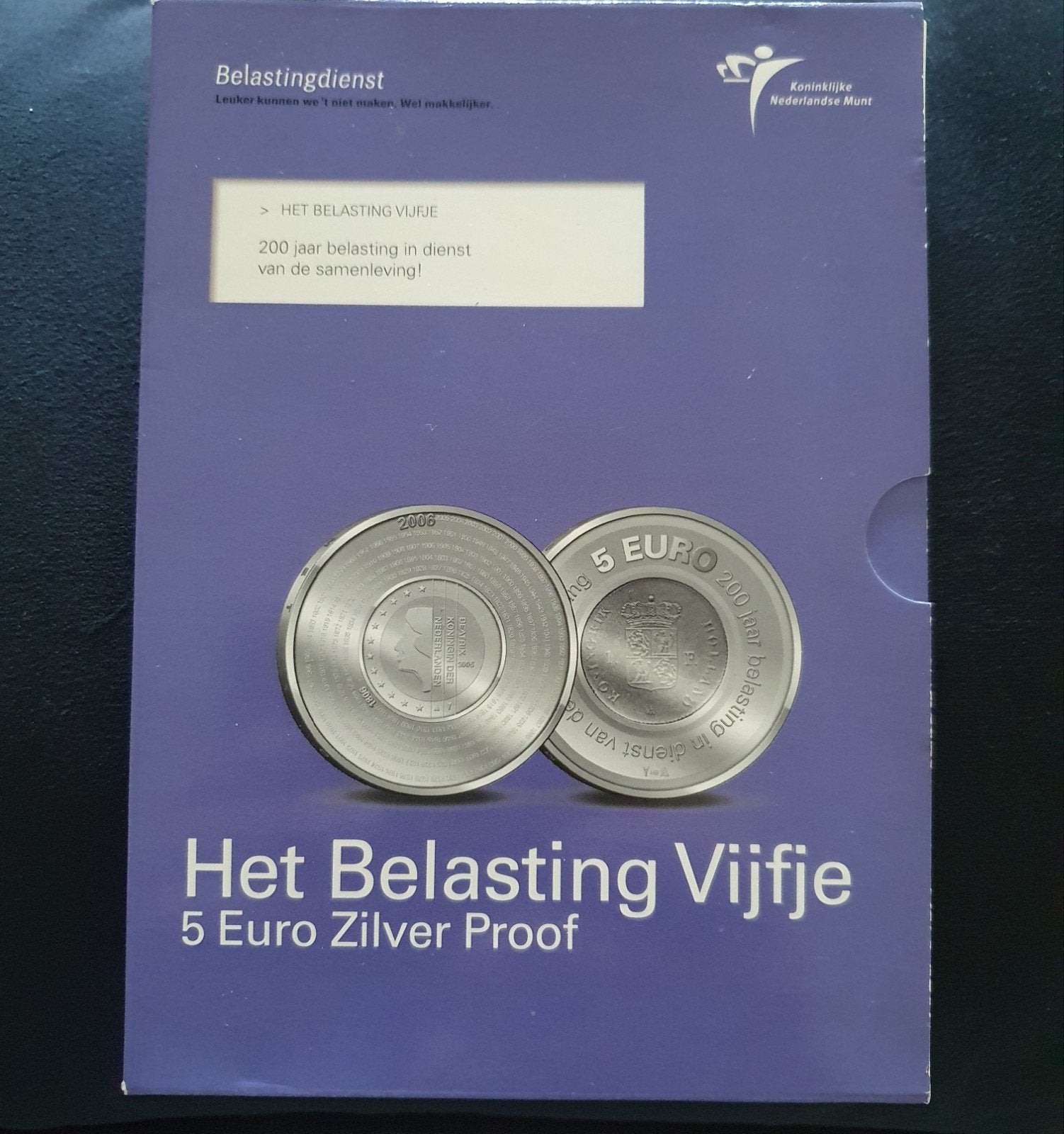 Het Belasting Vijfje 2006 - 5 Euro Zilver Proof, Postzegels en Munten, Munten | Nederland, Verzenden, Koningin Beatrix, Zilver