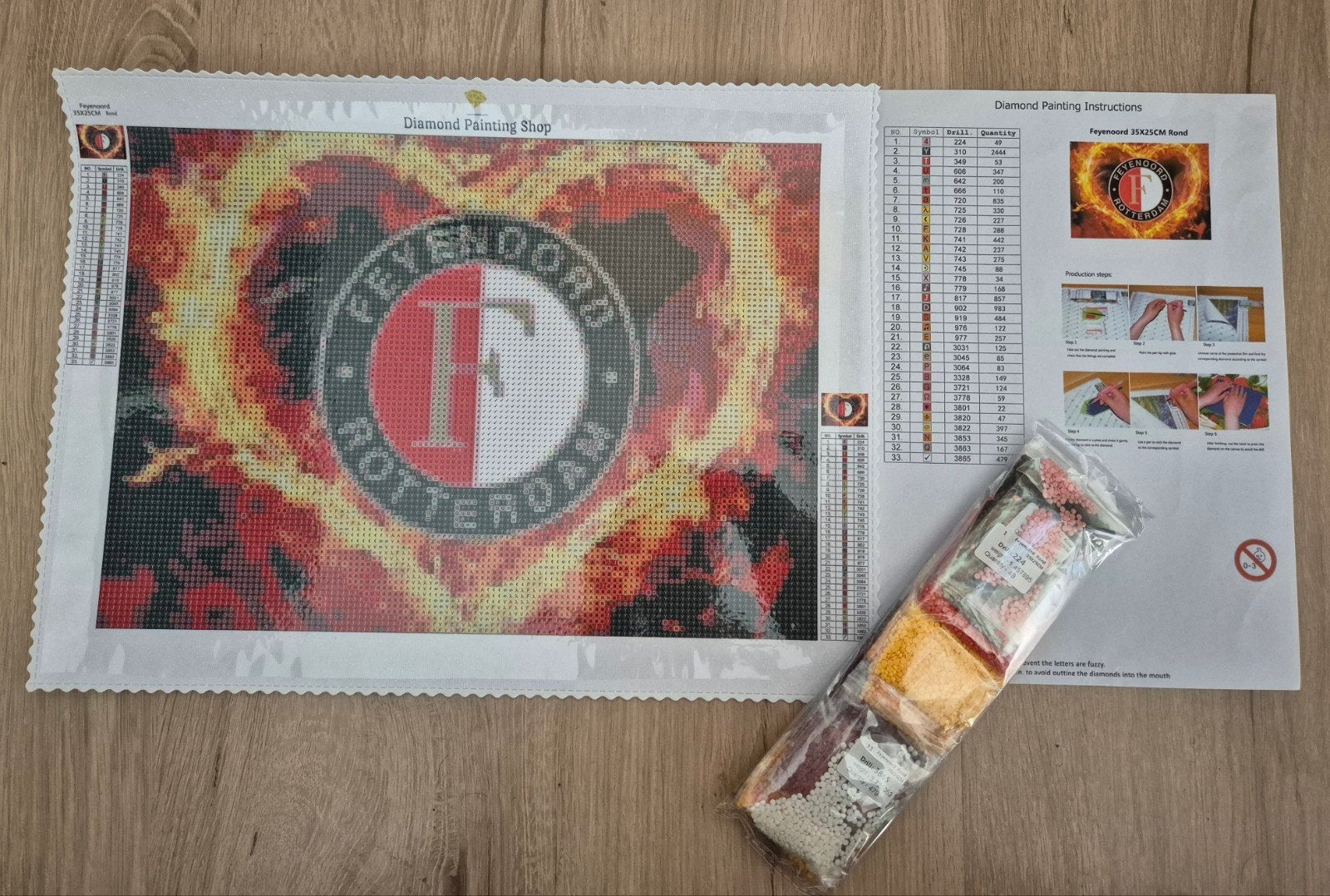 Feyenoord Diamond Painting - Compleet Pakket, Overige thema's, Diamond painting, Nieuw, Meerkleurig