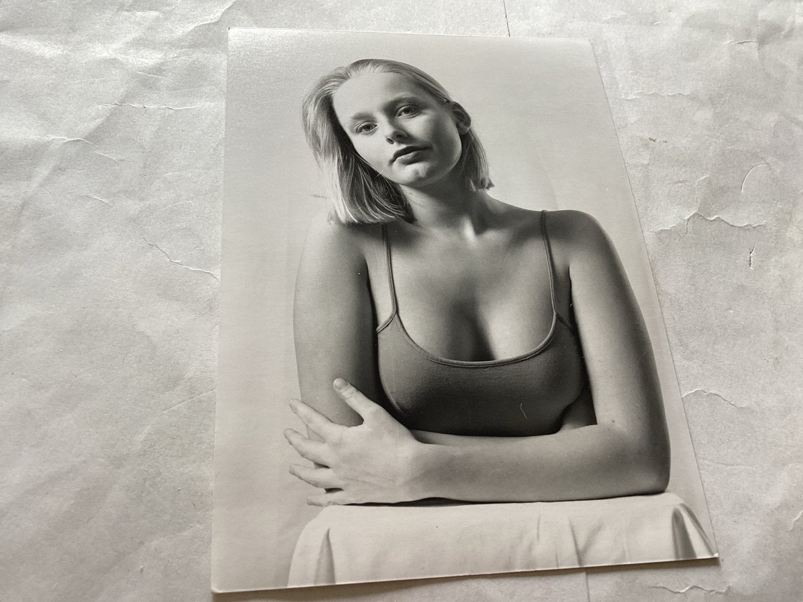 Zwart-wit foto van een vrouw, Gebruikt, 1980 tot heden, Foto, Ophalen of Verzenden