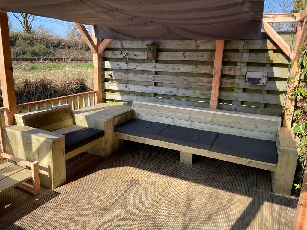Stevige geïmpregneerde steigerhouten tuinbank, Tuin en Terras, Tuinbanken, Nieuw, Hout, Ophalen of Verzenden