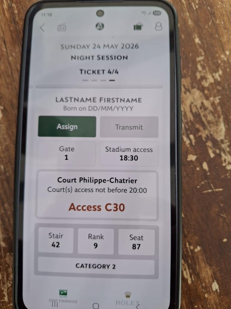 Roland Garros ticket avondwedstrijd zondag 24 mei, Ophalen, Nieuw, Overige typen, Overige merken