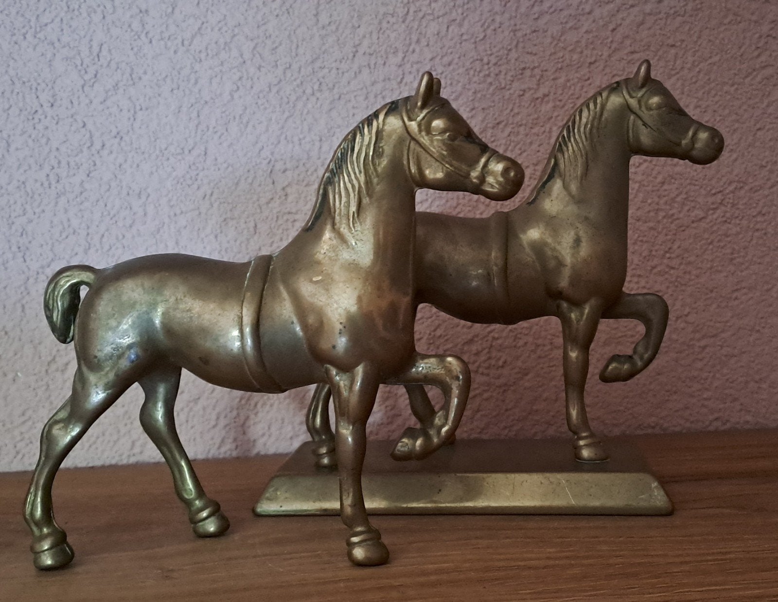 Set van 2 koperen paarden beeldjes, Ophalen of Verzenden