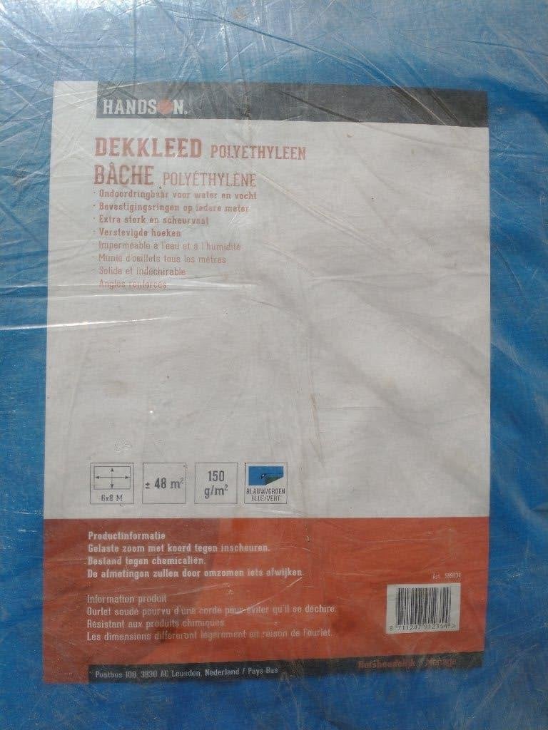 Dekkleed 6x8 meter polyethyleen, Doe-het-zelf en Verbouw, Ophalen, Nieuw, 15 m² of meer, Zeil