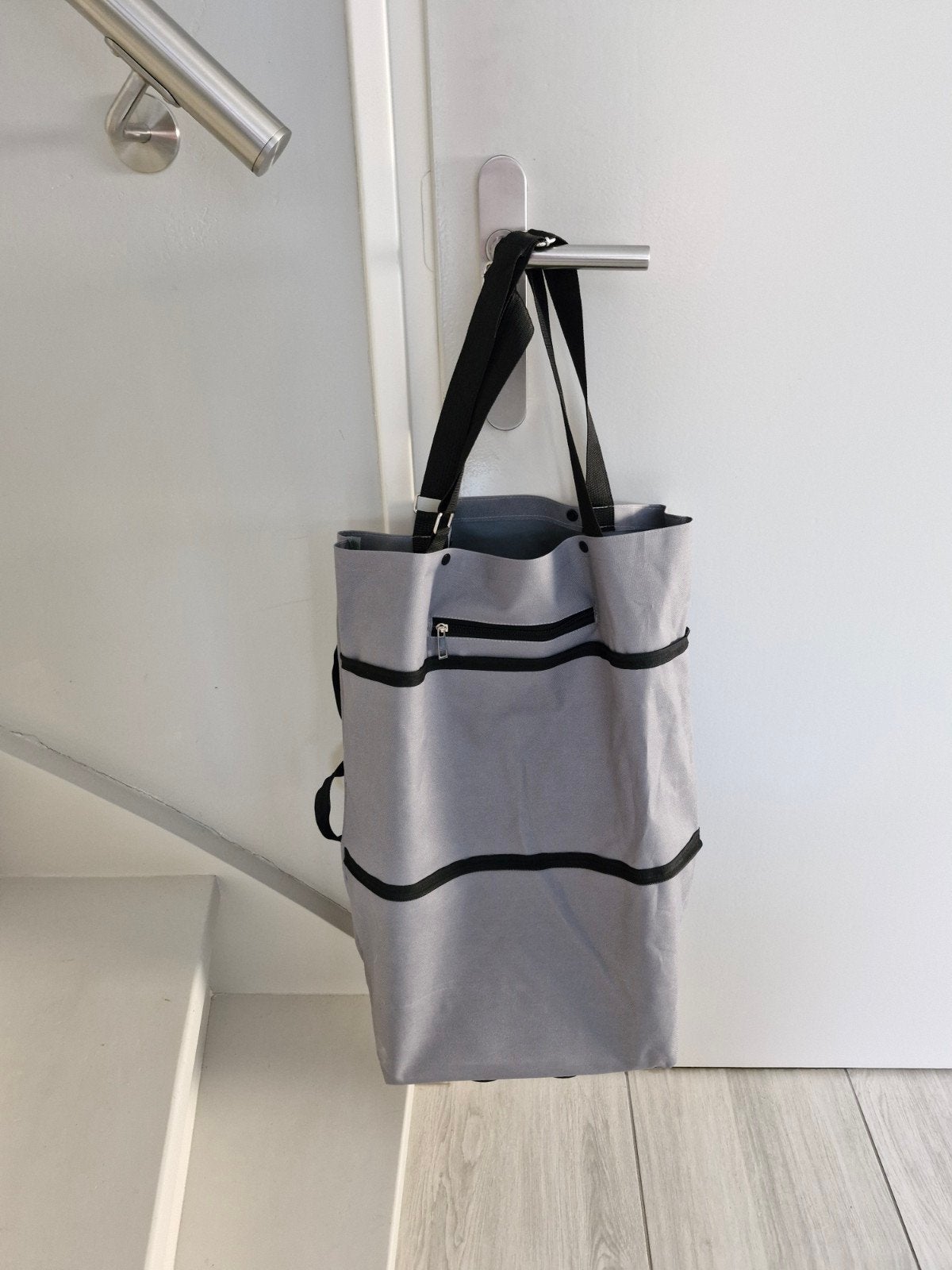 Rolling Shopper opvouwbare boodschappentrolley/tas op wielen, Ophalen of Verzenden, Zo goed als nieuw, Grijs, Shopper