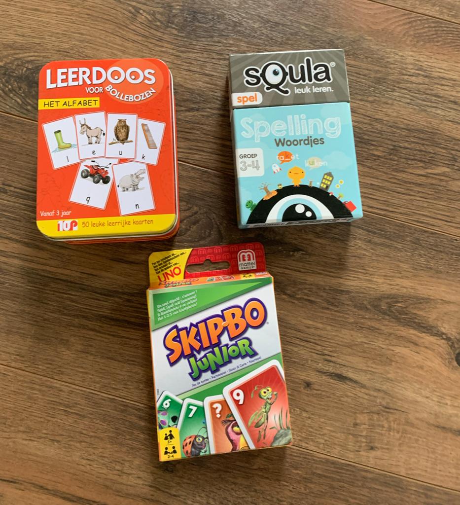 Educatieve spelletjes: Skipbo Junior, Squla, Alfabet, Ophalen of Verzenden, Zo goed als nieuw, Taal en Lezen