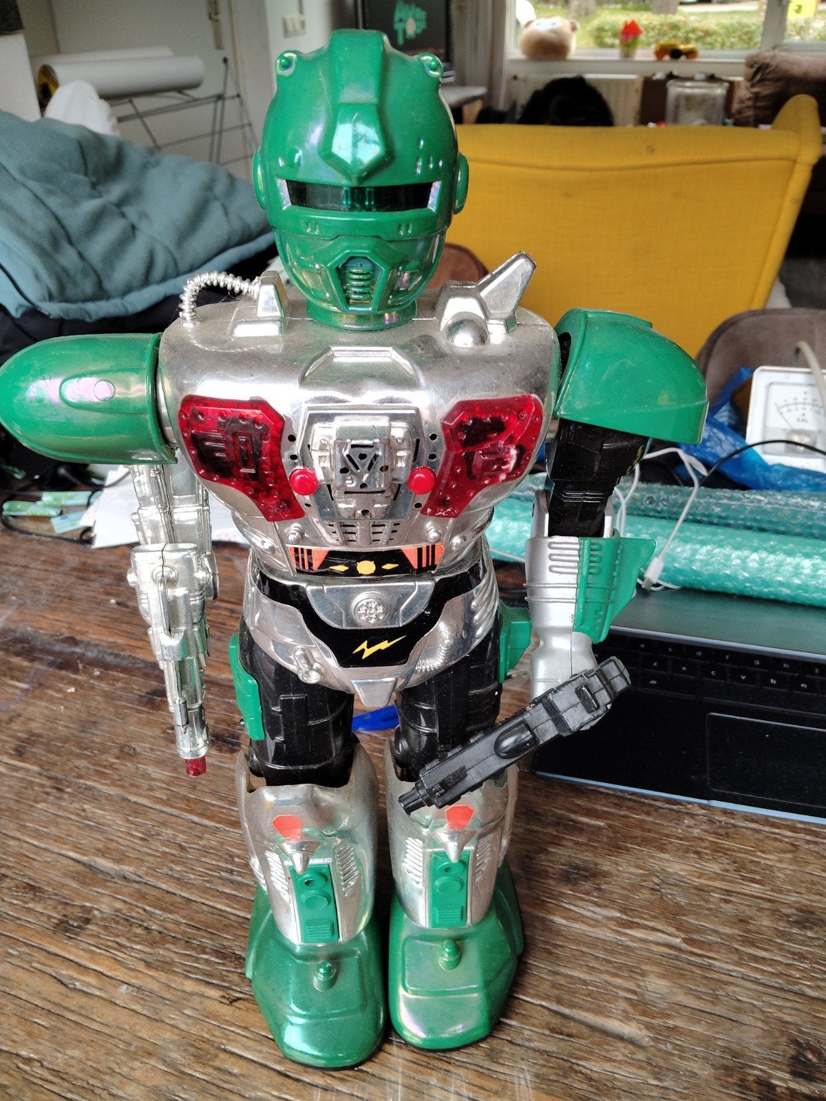 Vintage Robot Speelgoed - Groen en Zilver, Antiek en Kunst, Ophalen of Verzenden