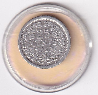 25 Cent 1919 Fraai, Verzenden, Zilver, 25 cent, Koningin Wilhelmina