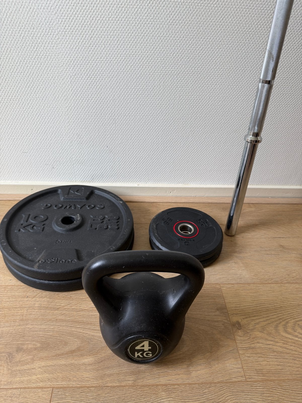 Barbell, gewichten + kettlebell, Ophalen, Zo goed als nieuw, Halterstangen