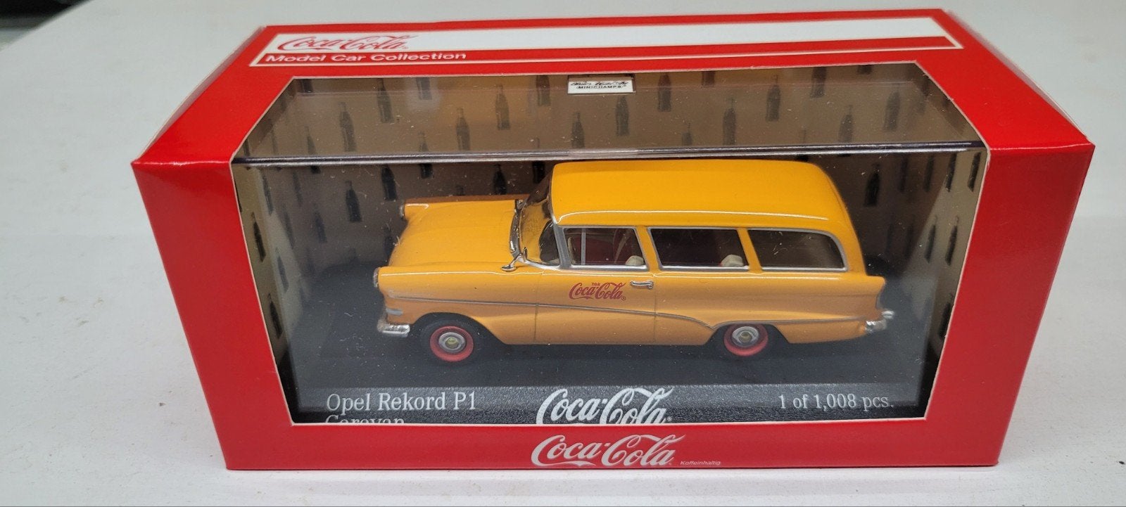 Minichamps 1958 Opel Rekord Caravan P1 Coca-Cola, Ophalen of Verzenden, Zo goed als nieuw, Auto, MiniChamps