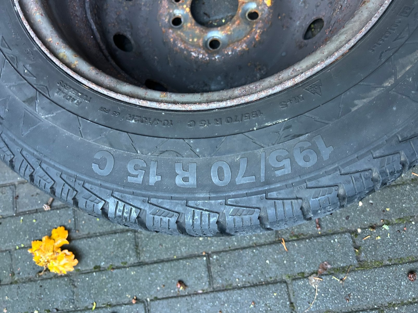 4 Winterbanden+velgen 195/70 15 R C Ducato, Peugeot, Citroën, Ophalen, 15 inch, Winterbanden, Band(en)