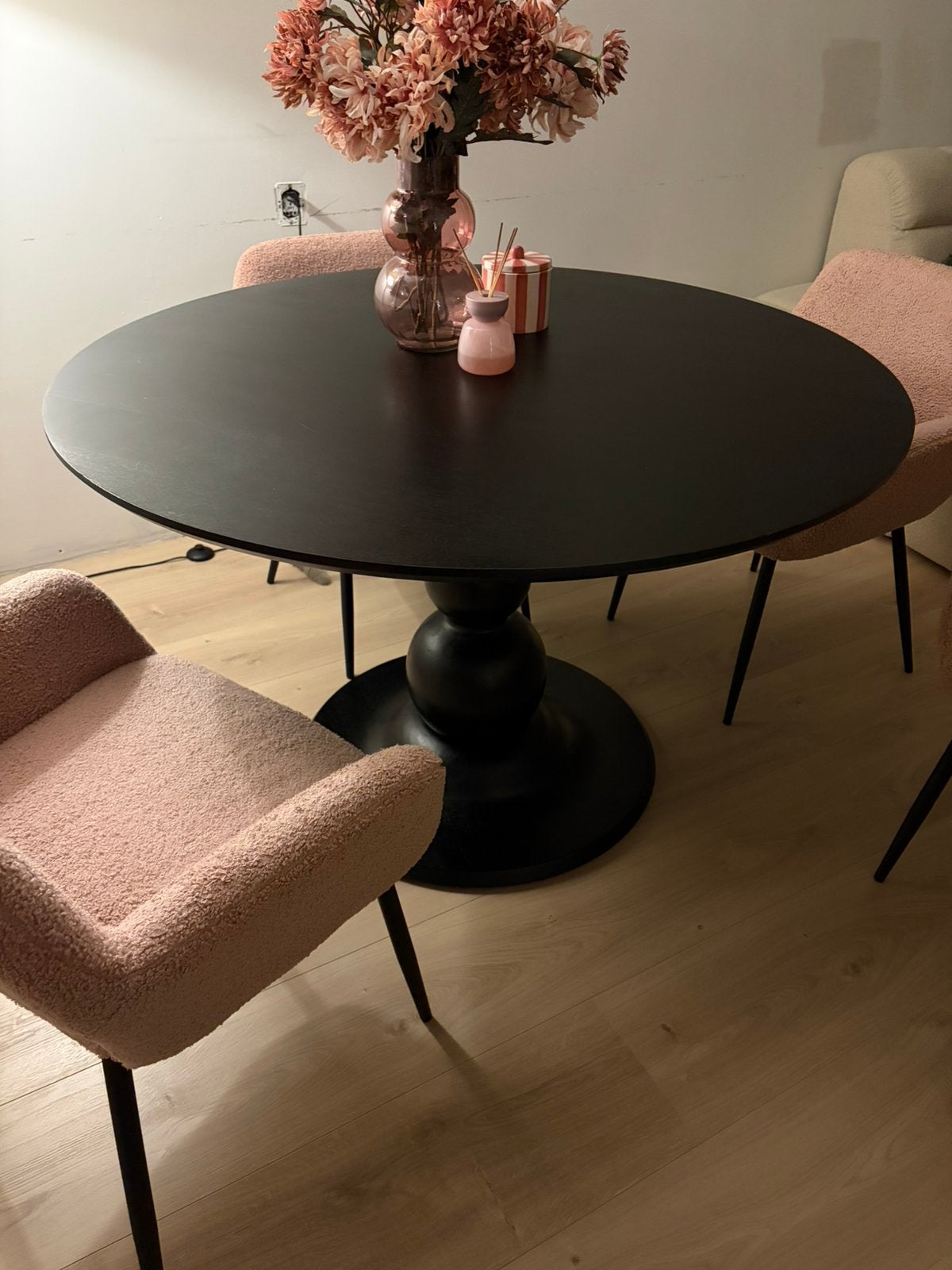 Woood blanco eettafel zwart 120cm, Ophalen, Zo goed als nieuw, Rond, 100 tot 150 cm