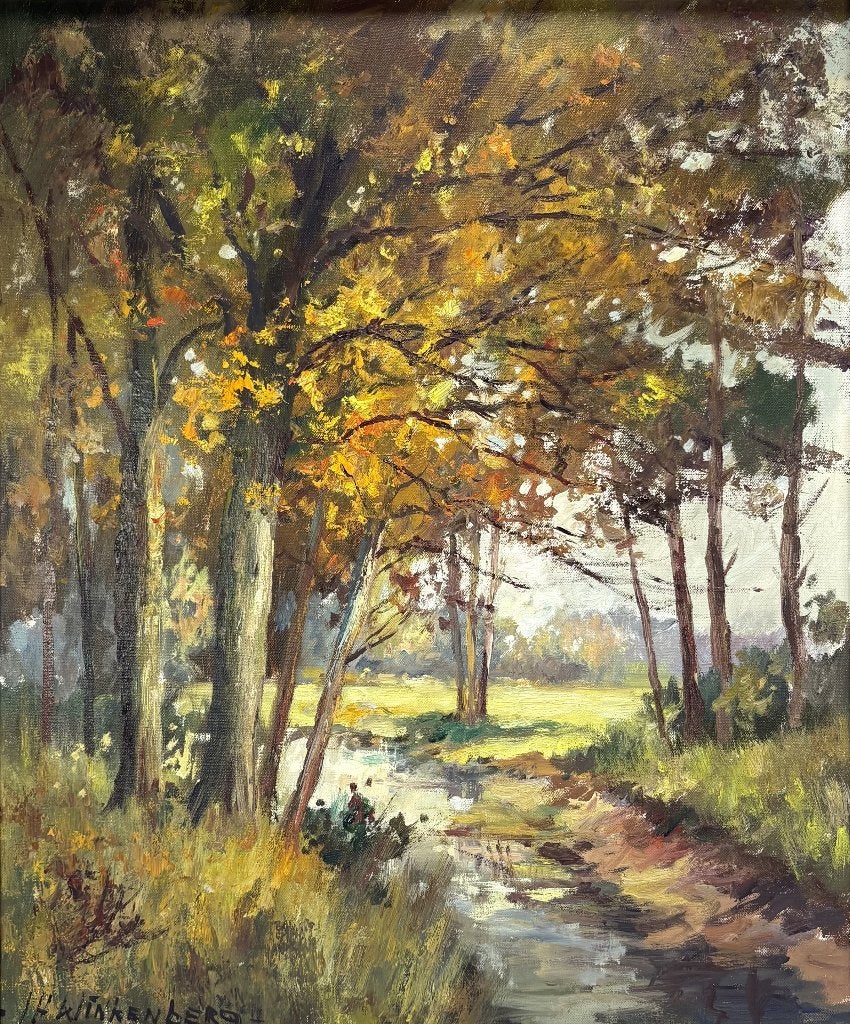 253. Olieverfschilderij, J.H. Klinkenberg – herfstbos