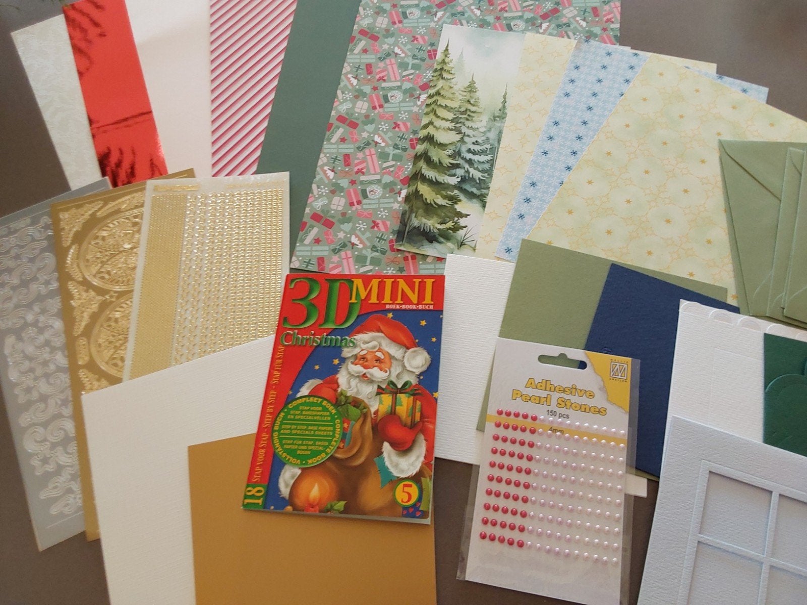 Hobbypakket kerst voor kaarten of scrappen, Ophalen of Verzenden, Overige thema's, Overige typen