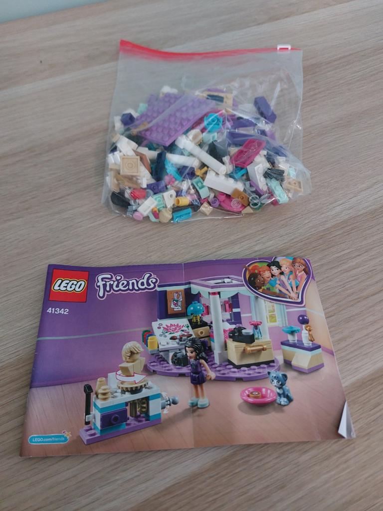 LEGO Friends 41342 Emma's Slaapkamer - Zo goed als nieuw, Lego, Compleet, Friends, Ophalen of Verzenden