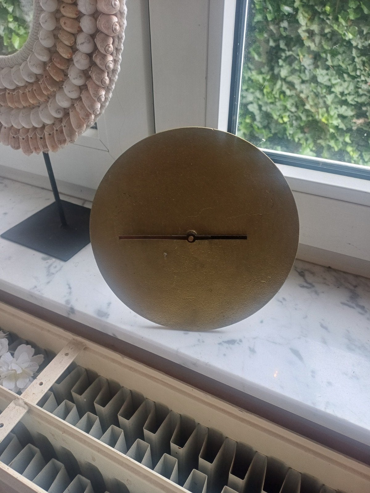 Unieke messing tafelklok - Modern design, Ophalen of Verzenden