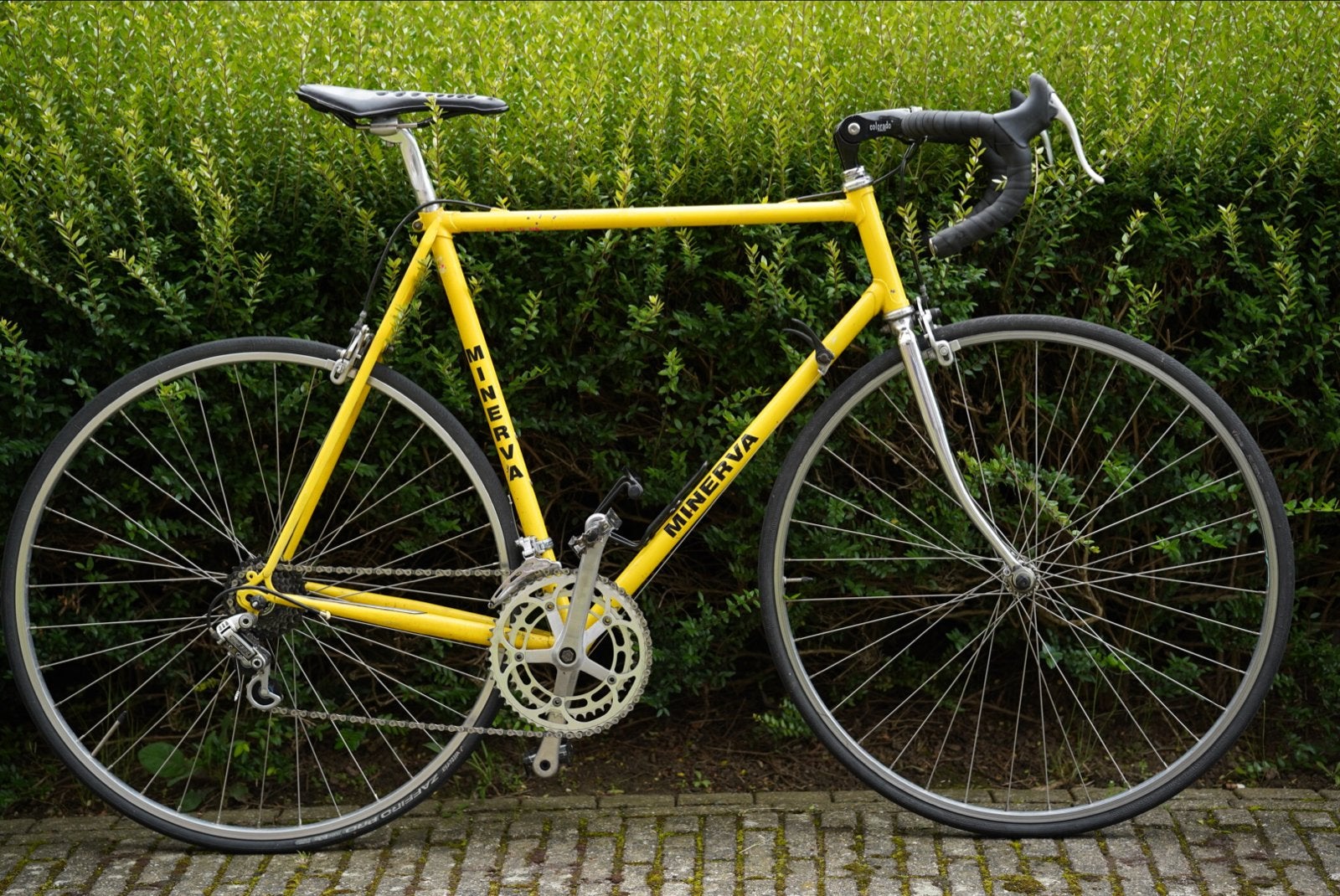 Vintage Minerva Racefiets - Klassieke Gele Schoonheid, Fietsen en Brommers, Fietsen | Racefietsen, 28 inch, Gebruikt, 53 tot 57 cm