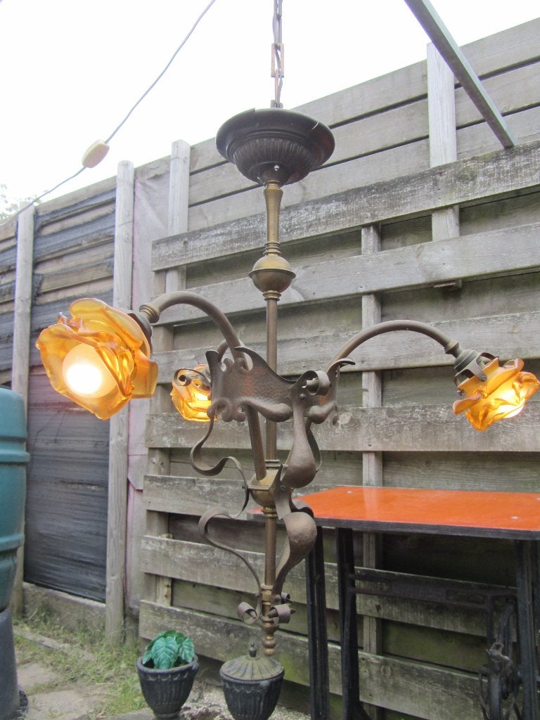 PRACHTIGE KLIENE  ANTIEKE ART DECO LAMP, Antiek en Kunst, Ophalen