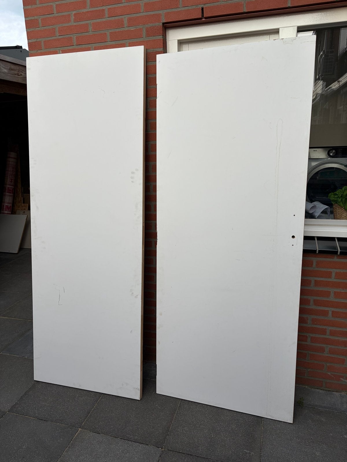 Set van 2 witte binnendeuren, diverse afmetingen, Ophalen, Gebruikt, 80 tot 100 cm, Binnendeur