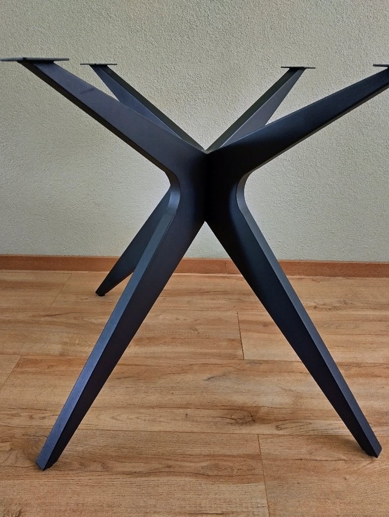 Zwart Metalen Tafelpoot model spin, Huis en Inrichting, Tafelonderdelen, Ophalen, Tafelpoot, 50 tot 100 cm, 50 tot 100 cm
