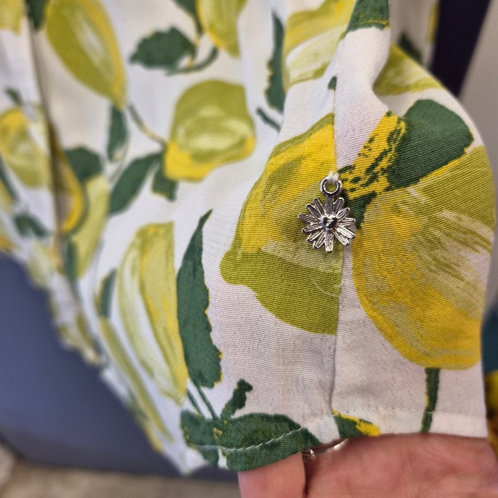 Fabienne Chapot blouse met citroen print – Maat 38 nr 51433, Maat 38/40 (M), ., Geel, Fabienne Chapot