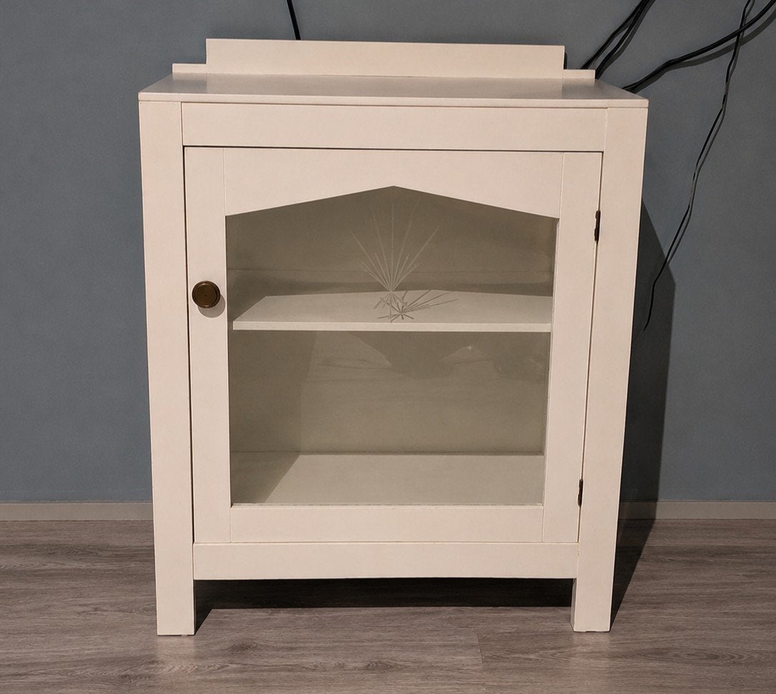 Brocant, vintage virtrinekastje, Huis en Inrichting, Ophalen, Met deur(en), Minder dan 100 cm, 25 tot 50 cm