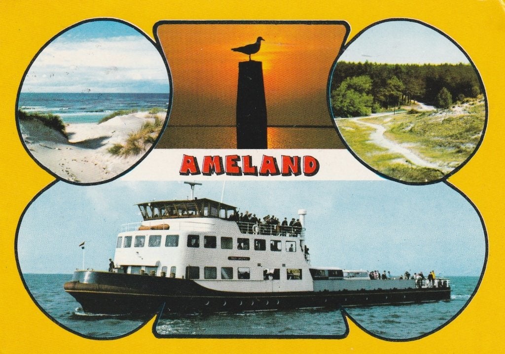 AMELAND Witte Veerboot, Verzamelen, Verzenden, 1960 tot 1980, Gelopen, Waddeneilanden