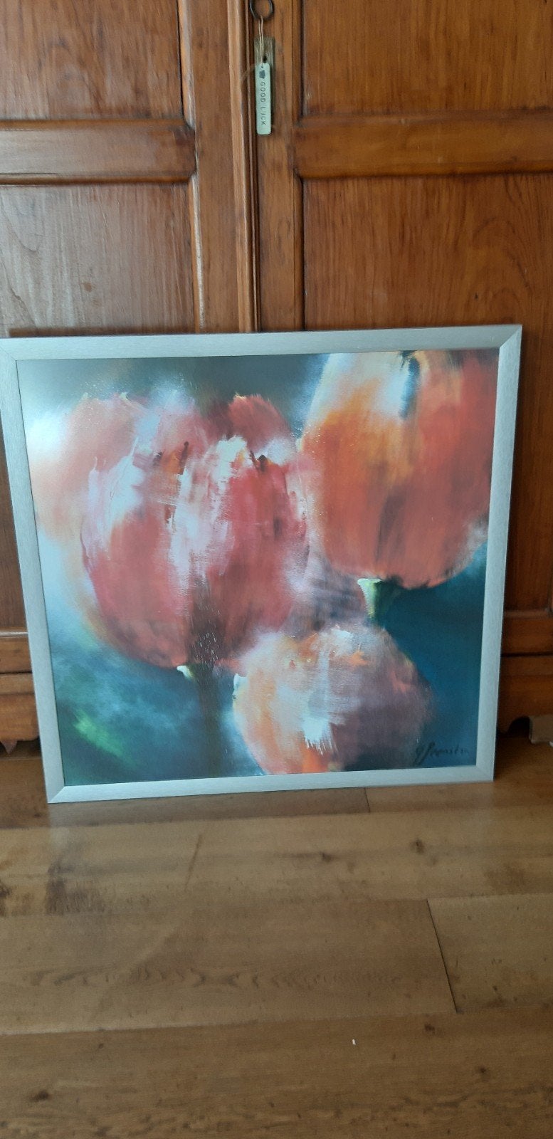 reproductie tulpen schilderij, Ophalen, Zo goed als nieuw, 75 tot 100 cm, Foto of Poster
