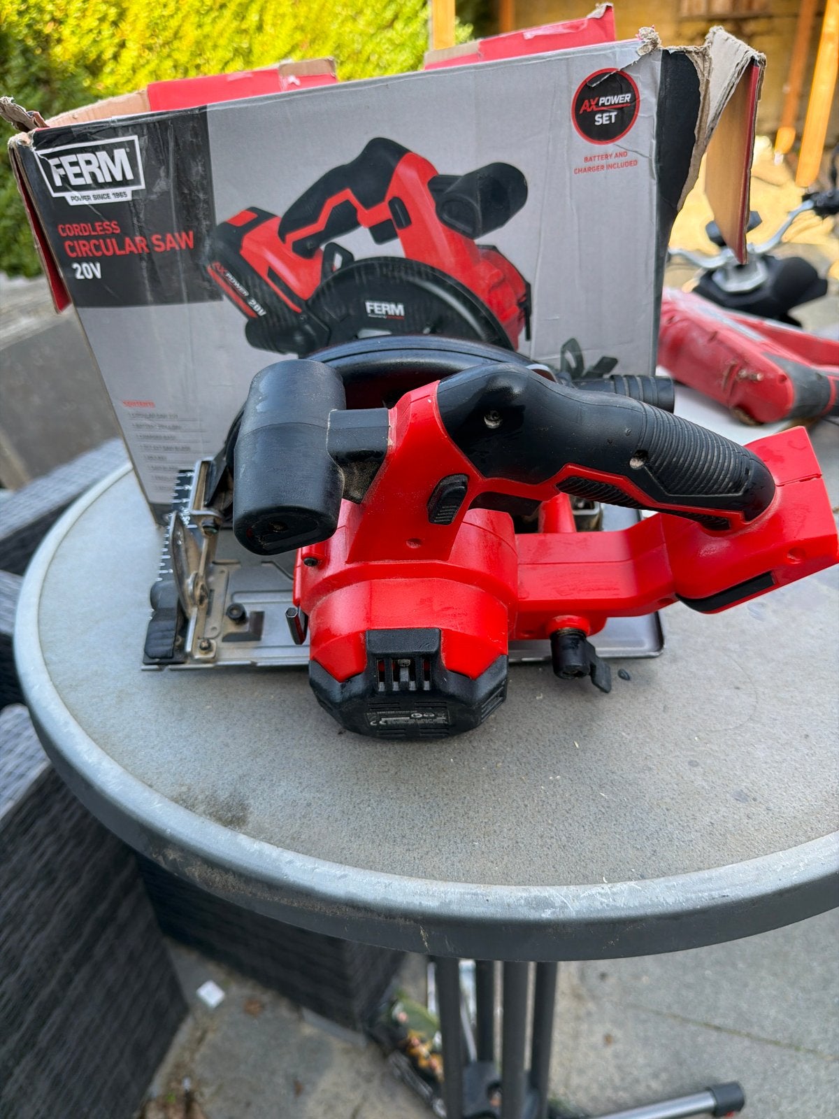 Ferm AX Power 20V Accu Cirkelzaag (Zonder accu), Ophalen of Verzenden, Gebruikt, Cirkelzaag