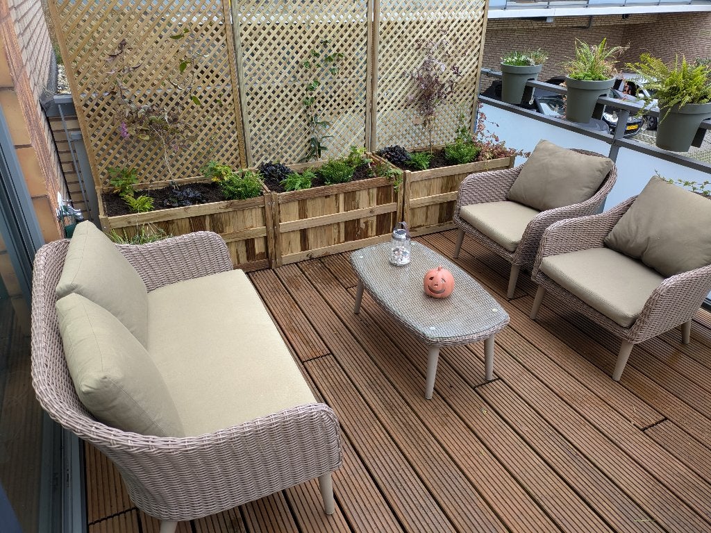 Water proof and weather resistant garden sofa set, Ophalen, 4 zitplaatsen, Rotan, Loungeset