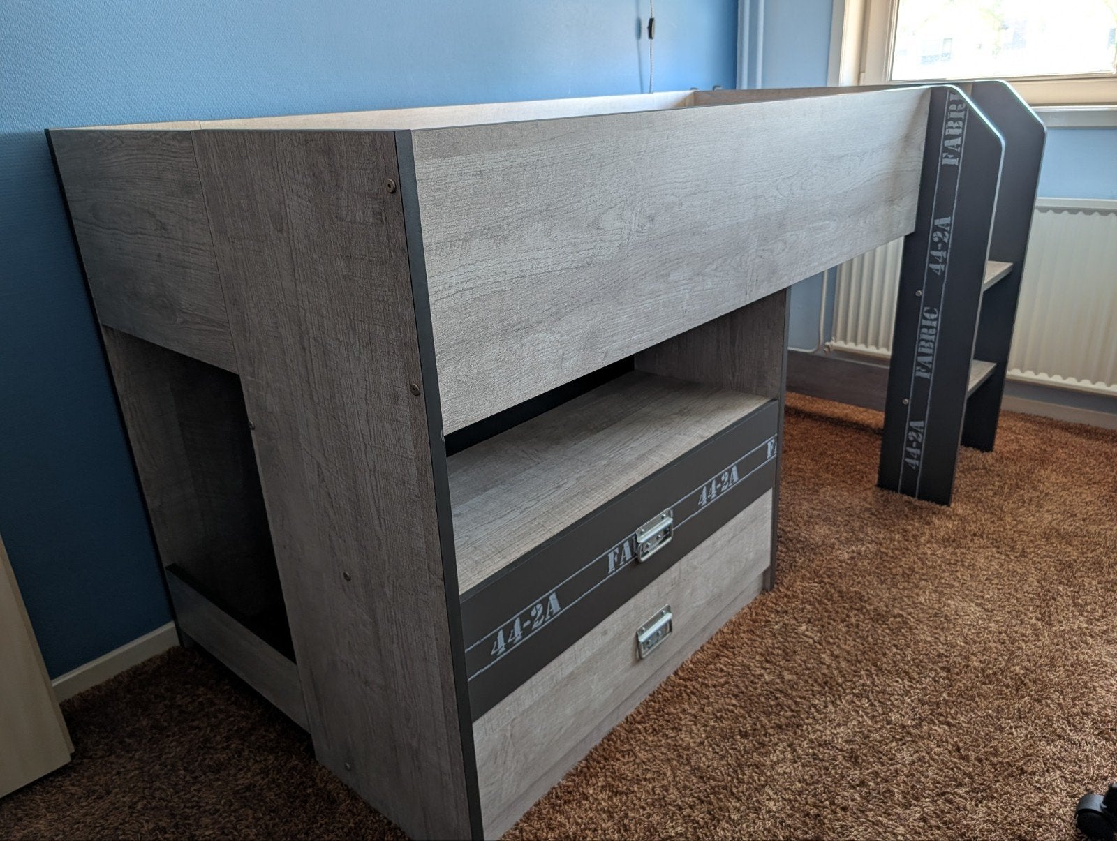 Hoogslaper met opbergruimte, Ophalen, 85 tot 100 cm, Gebruikt, Hoogslaper of Stapelbed