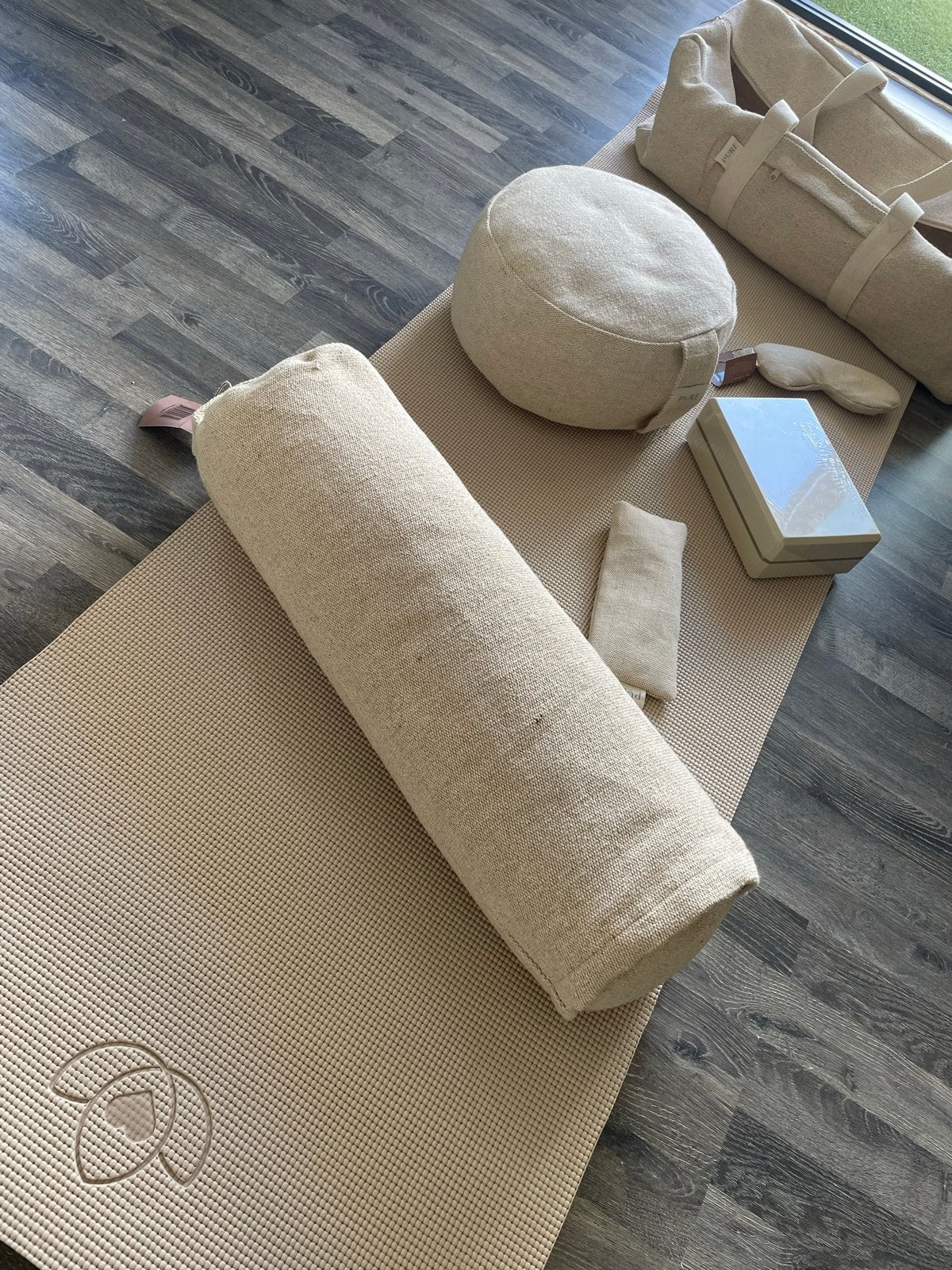 Yoga Set - Mat, Bolster, Kussen, Blokken & Tas, Pure, Pilate, Ophalen of Verzenden, Nieuw, Overig