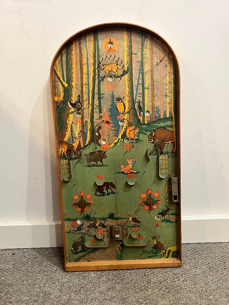 Sovjet tafel-bagatelle / kinderbiljart “Охота” (Jacht), Verzamelen, Ophalen, Gebruikt