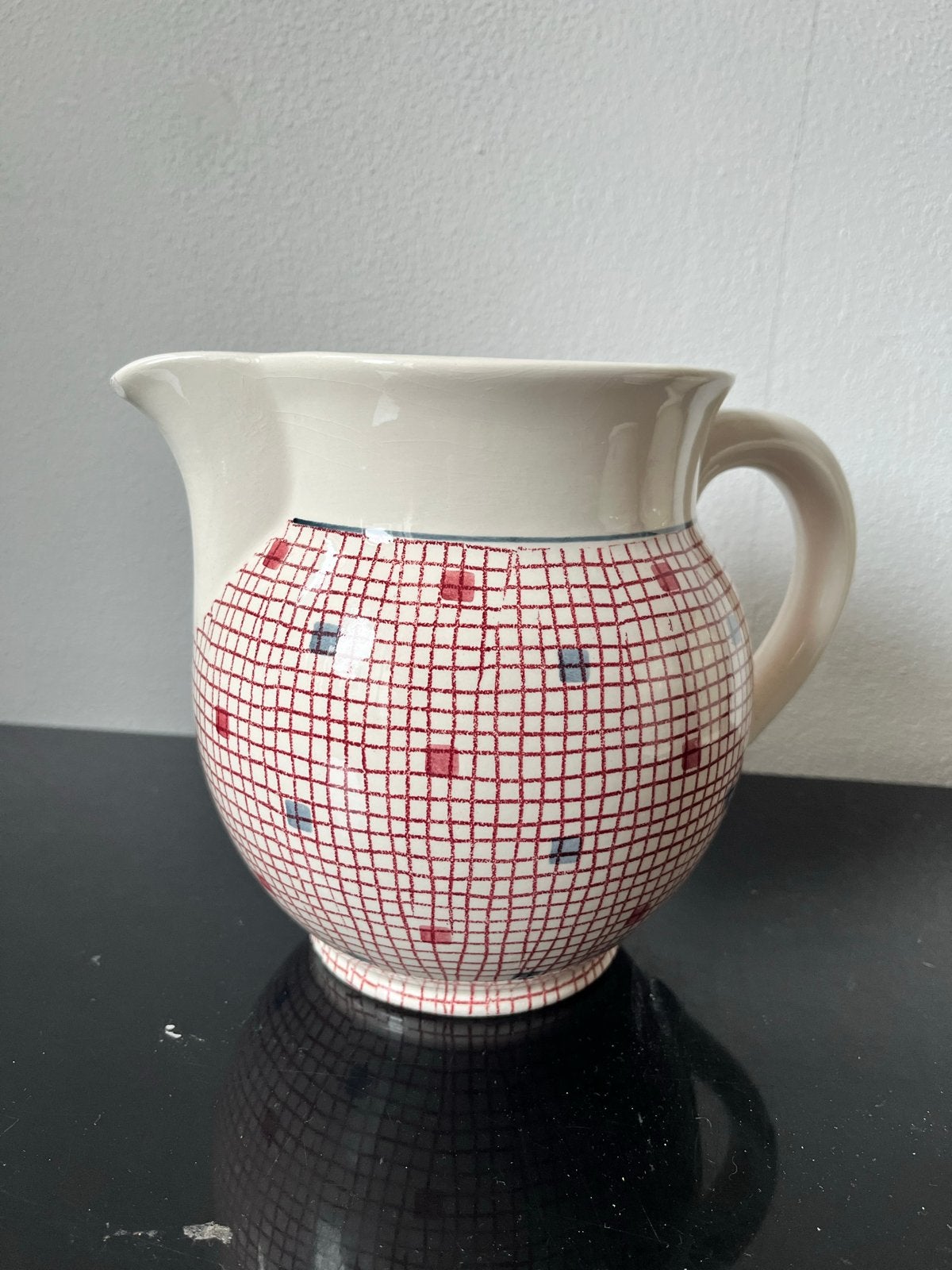 Vintage M. Wächtersbach Toni kan met ruitjespatroon, Antiek en Kunst, Antiek | Keramiek en Aardewerk, Ophalen of Verzenden