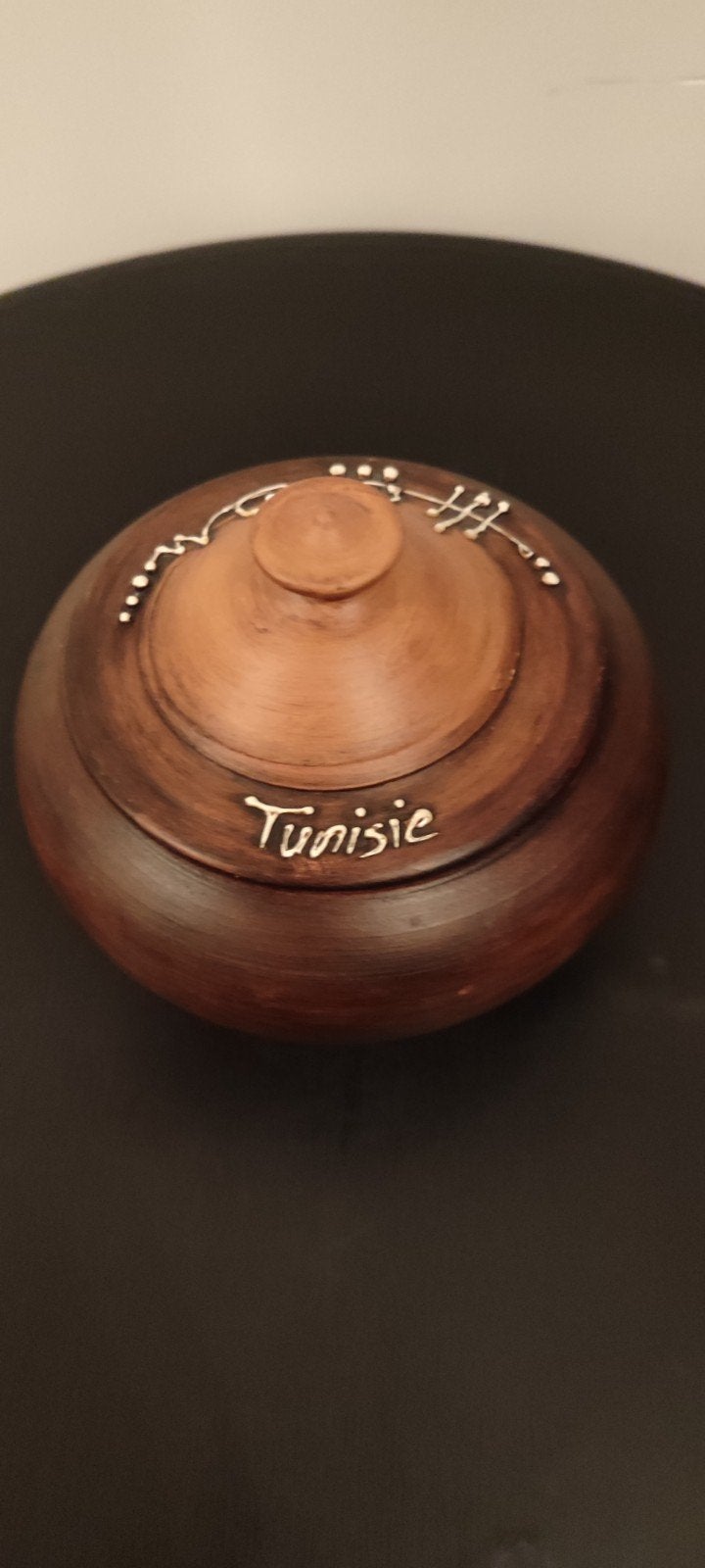 Decoratieve Tunesische Aardewerken Pot met Deksel, Ophalen of Verzenden