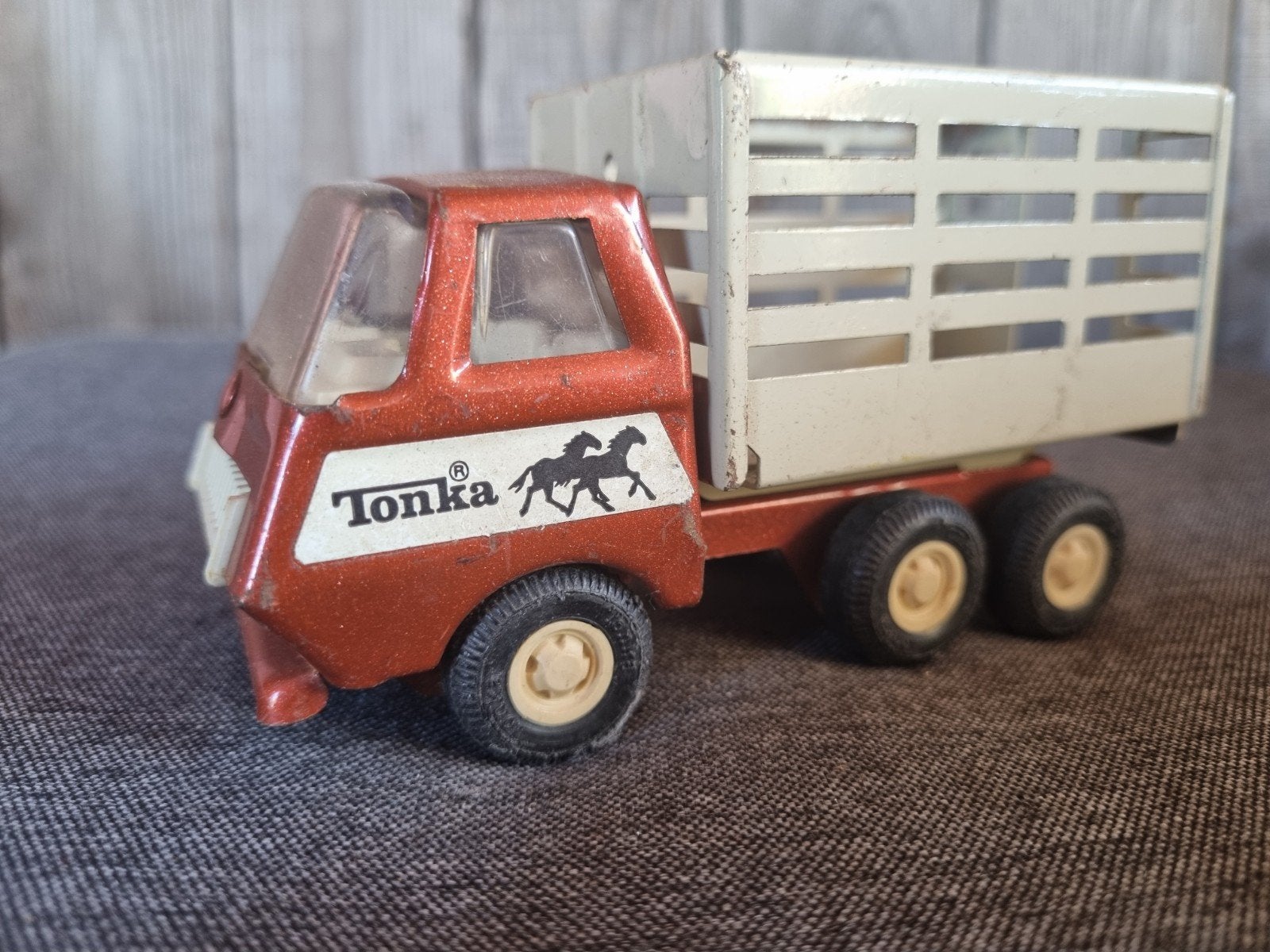 Vintage Tonka paardentrailer vrachtwagen, Verzamelen, Speelgoed, Gebruikt, Ophalen of Verzenden