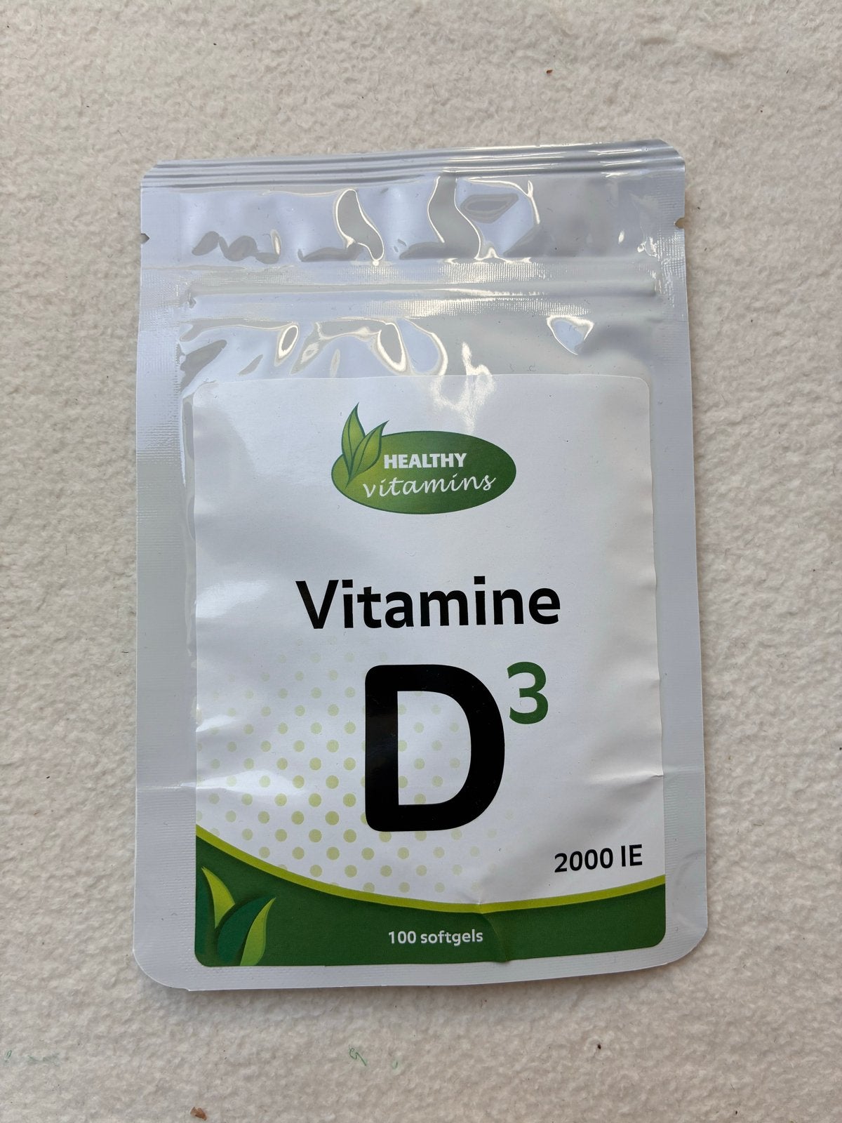 Healthy Vitamins Vitamine D3 2000 IE - 100 softgels, Ophalen of Verzenden, Nieuw, Poeder of Drank