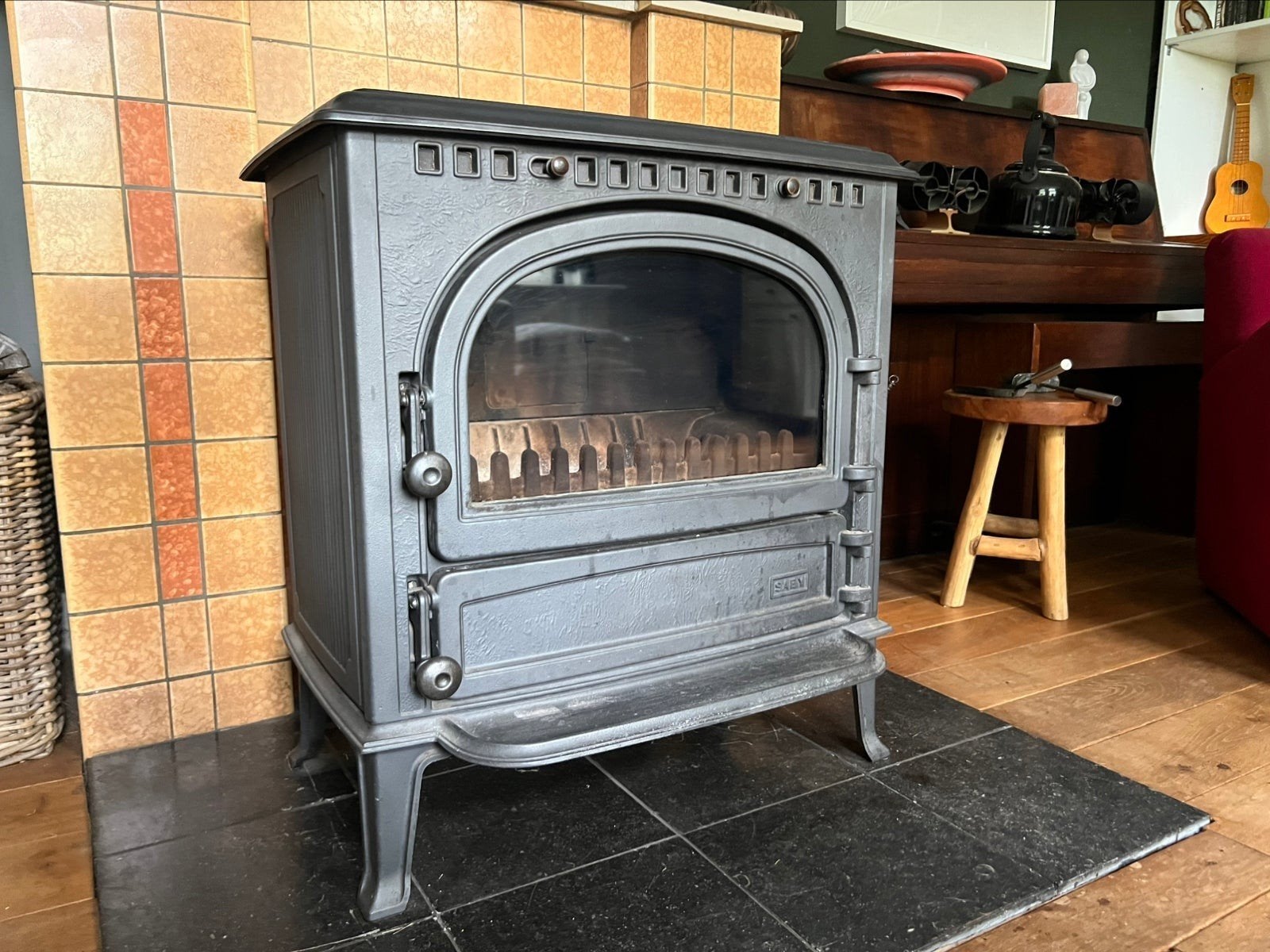Te koop saey houtkachel 9 kw, Ophalen of Verzenden, Hout, Houtkachel