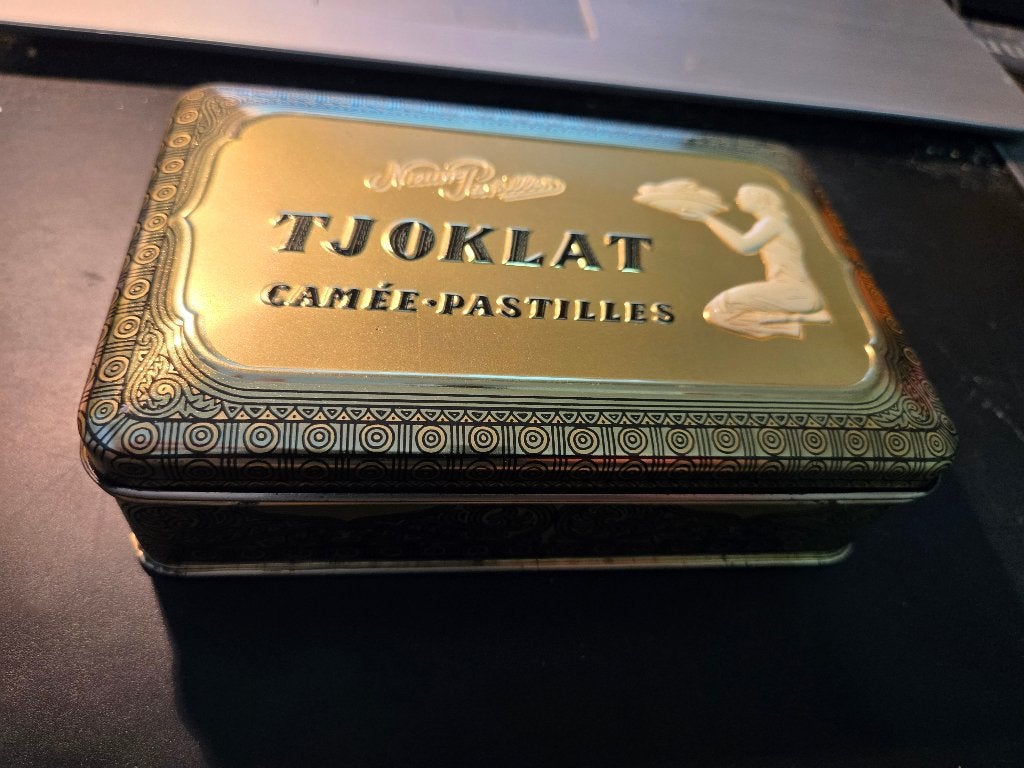 Vintage Tjoklat Camée Pastilles blik uit de jaren 50-70., Ophalen, Gebruikt, Overige, Overige merken