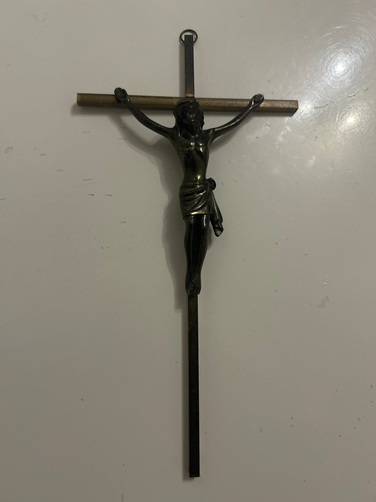 Antiek Bronzen Christusbeeld op Kruis - 23x12 cm, Ophalen of Verzenden