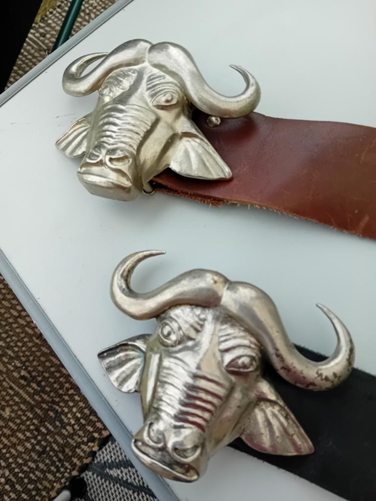 Buffel gesp western, Ophalen of Verzenden, Zo goed als nieuw, Bruin