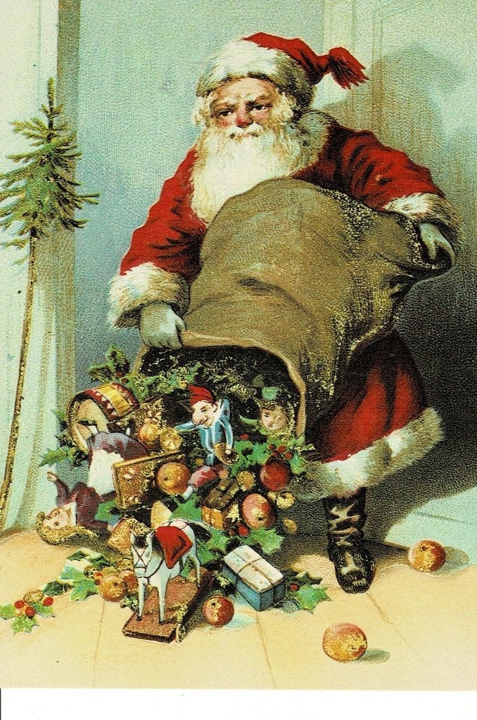 Kerstman, Verzamelen, Ansichtkaarten | Themakaarten, Ophalen of Verzenden, 1980 tot heden, Ongelopen, Feest(dag)