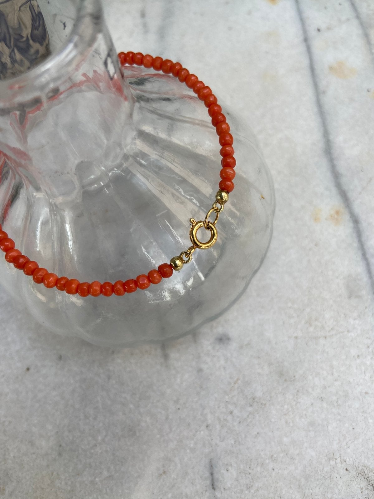 Armband bloedkoralen double sluiting, Ophalen of Verzenden, Zo goed als nieuw, Rood